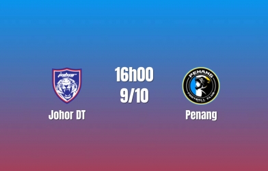 Nhận định Johor DT vs Penang: Cửa sáng cho chủ nhà, 16h00 ngày 9/10/2026