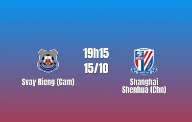 Nhận định Svay Rieng vs Shanghai Shenhua: Khó cản đại diện Trung Quốc, 19h15 ngày 15/10/2026