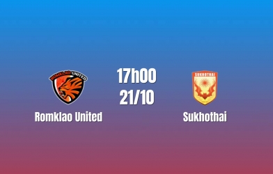 Nhận định Romklao United vs Sukhothai: Chênh lệch đẳng cấp, 15h00 ngày 20/10/2026