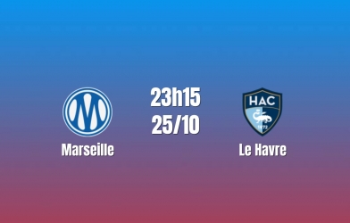 Nhận định Marseille vs Le Havre: Cơ hội giải tỏa áp lực, 23h15 ngày 25/10/2026