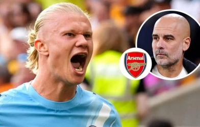 'Bắt chước' Rice, Haaland thốt lên 1 điều khi Man City hụt hơi trước Arsenal