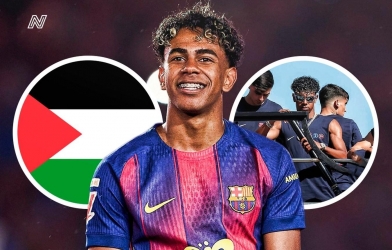 Yamal có hành động gây sốt với cờ Palestine khi Barca diễu hành