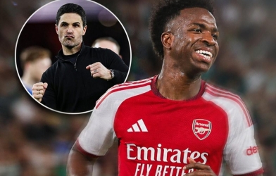 Arteta đích thân ra tay, Real Madrid nín thở vụ Vinicius