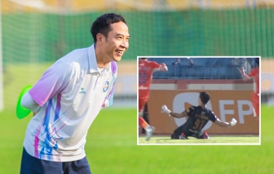 HLV Đà Nẵng vỡ òa hạnh phúc với bàn thắng của Bùi Tiến Dũng