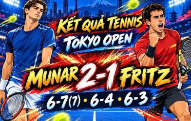 Kết quả Tennis hôm nay 1/10: Taylor Fritz dừng bước sớm tại Japan Open