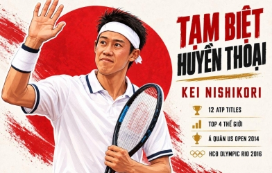 Kei Nishikori chính thức giải nghệ trên sân nhà, khép lại chương huy hoàng của biểu tượng tennis châu Á