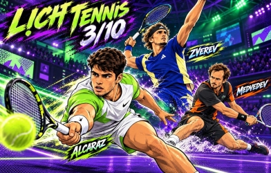 Lịch thi đấu và kết quả tennis hôm nay 3/10: Alcaraz, Zverev khuấy động China Open và Japan Open