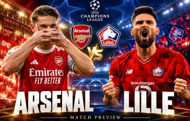 Siêu máy tính BeSoccer soi tỷ số Arsenal - Lille, Champions League 2026/27: Pháo thủ áp đảo