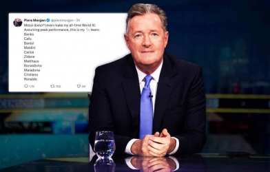 Piers Morgan gạt phăng Messi trong đội hình cầu thủ vĩ đại nhất mọi thời đại