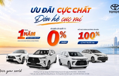 Đón hè cùng Toyota: Ưu đãi đến 100% lệ phí trước bạ