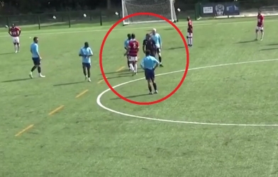 Bị rút thẻ đỏ, cầu thủ đấm trọng tài đến nhập viện và phải bỏ việc