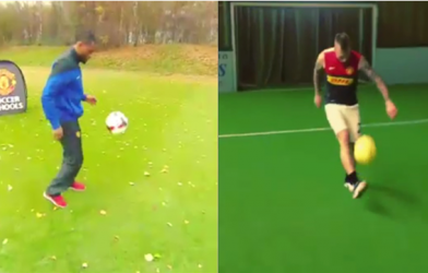 Video bóng đá: Evra và Buttner so kĩ thuật cá nhân điêu luyện