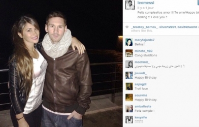 Messi tình tứ chúc mừng sinh nhật bạn gái