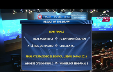 Real gặp Bayern, Atletico đụng Chelsea tại bán kết Champions League 2014