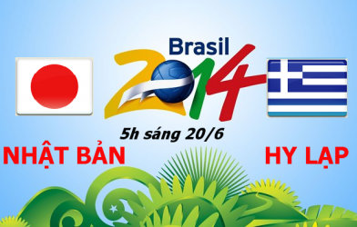 Link sopcast Nhật Bản vs Hy Lạp trực tiếp 05h00 ngày 20/6