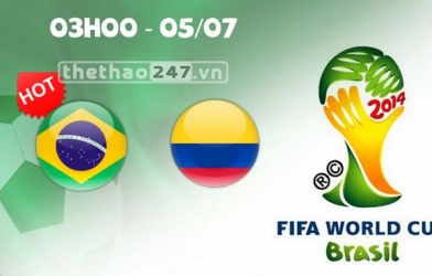 Brazil vs Colombia 03h00 ngày 05/7
