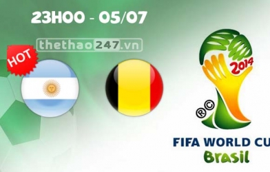 TRỰC TIẾP Argentina vs Bỉ 23h00 ngày 5/7