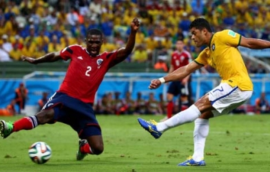 Video clip bàn thắng Brazil 2-1 Colombia (Tứ kết World Cup 2014)