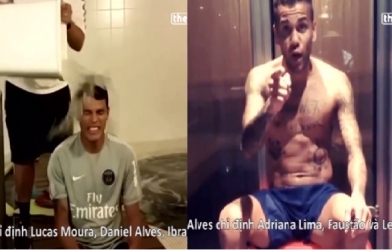 VIDEO: Thiago Silva và Daniel Alves dội nước đá làm từ thiện