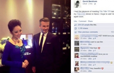 Beckham nói về Tóc Tiên trên Facebook