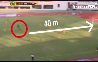 VIDEO: Siêu phẩm sút xa ghi bàn không tưởng từ khoảng cách 40m