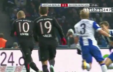 Video clip bàn thắng: Hertha Berlin 0-1 Bayern Munich- Vất vả