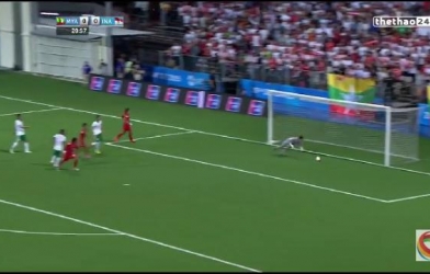 VIDEO: U23 Myanmar mở tỷ số sau sai lầm của hậu vệ U23 Indonesia