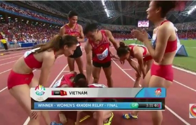 Video SEA Games 28: Đội tiếp sức 4x400m nữ giành HCV, phá kỷ lục tồn tại 24 năm
