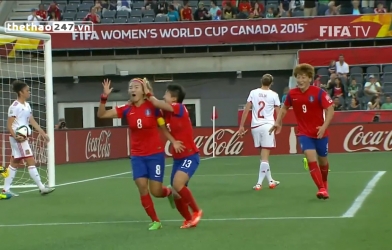 Video bàn thắng: Hàn Quốc 2-1 Tây Ban Nha (World Cup bóng đá nữ 2015)