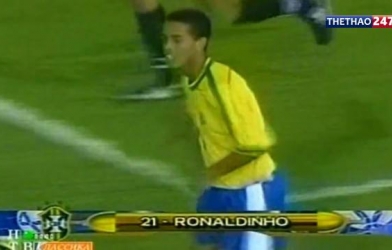 VIDEO: Bàn thắng siêu kỹ thuật của Ronaldinho ở Copa America năm 19 tuổi