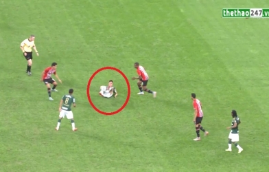 VIDEO: Pha chuyền bóng ngẫu hứng của Cristaldo khi đang nằm sân