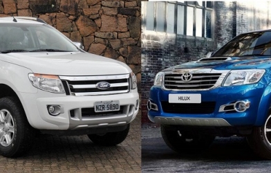 So sánh nhanh Toyota Hilux với ‘vua bán tải’ Ford Ranger