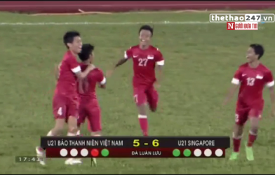 VIDEO: Cầu thủ Singapore dùng panenka kết liễu U21 Việt Nam