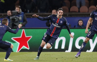Cavani giúp PSG tạo lợi thế trước Chelsea