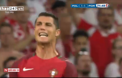 VIDEO: Ronaldo nổi cáu sau cú tạt bóng của Nani