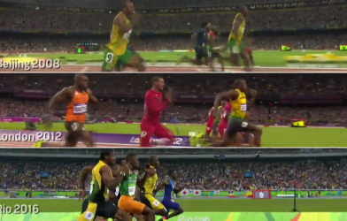 VIDEO: So sánh tốc độ của Usain Bolt ở ba kỳ Olympic