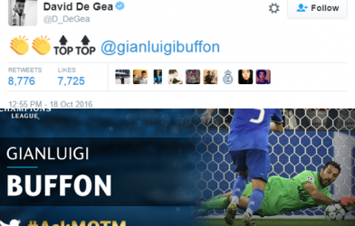 VIDEO: Buffon cản phá xuất thần khiến De Gea phải ngưỡng mộ