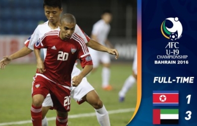 VIDEO: Chiến thắng 'tiếc nuối' của U19 UAE trước U19 Triều Tiên