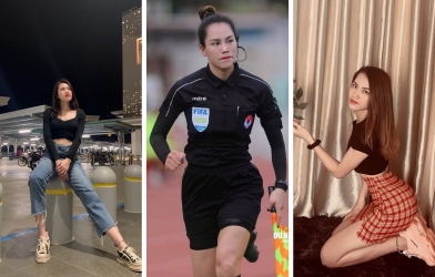 Nhan sắc 'vạn người mê' của nữ trọng tài tại giải Hạng Nhất QG 2021