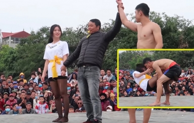 Hot girl thách thức đấu vật với nam giới và cái kết