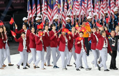 VĐV bóng chuyền xinh đẹp trong ngày khai mạc SEA Games 29