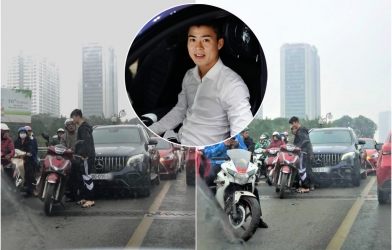 Duy Mạnh cầm lái Mercedes-Benz va chạm với Honda SH ở Hà Nội