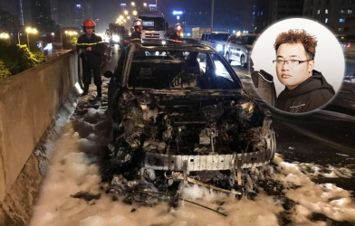 Mazda 3 của thành viên nhóm nhạc Da LAB bỗng nhiên bốc cháy