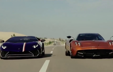 Minh 'Nhựa' tung clip cầm lái Pagani Huayra đua với Lamborghini Aventador SV tại Phan Thiết