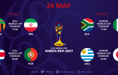 Lịch thi đấu U20 thế giới 2017 ngày 24/5