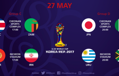 Lịch thi đấu U20 World Cup ngày 28/5