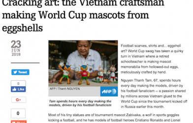 Hãng thông tấn Pháp ca ngợi thầy giáo Việt Nam làm linh vật WC từ vỏ trứng