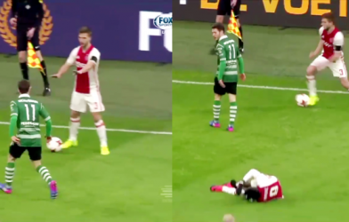 VIDEO: Cầu thủ chơi tiểu xảo để qua người như truyện tranh Jindo