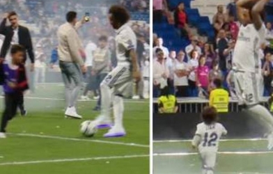 VIDEO: Xem Marcelo 'dạy' cho con trai Ronaldo 1 bài học