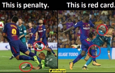 So sánh 2 tình huống ngã trong vòng cấm của Ronaldo - Suarez
